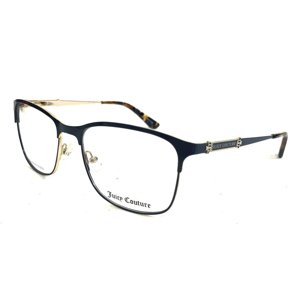 Juicy Couture Eyeglasses Frames JU168 KY2 Blue Gold Square Full Rim 52-17-135